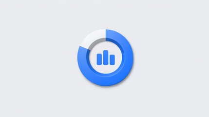 Poster - Bold blue circle set against a crisp white background emphasizing minimalist trend indicator icon concept