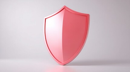 Poster - Eye-catching pink shield set on a white background representing ai-controlled risk management in profit guard icon