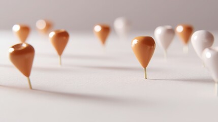 Poster - A group of colorful pins symbolizing focus and targeting in a financial profit zone concept