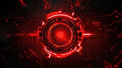 Poster - Futuristic red digital interface