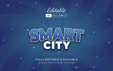 Poster - technology of smart city editable text effect. suitable for modern banner