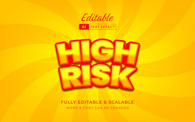 Poster - high risk gaming text effect, suitable for promotion game