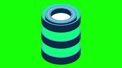 Poster - Isometric cloud database animation. Cloud computing and file cloud storage. Modern technology. Motion graphic. 4K video animated in isometric style