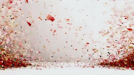 Wall Mural - festive confetti falling on white background