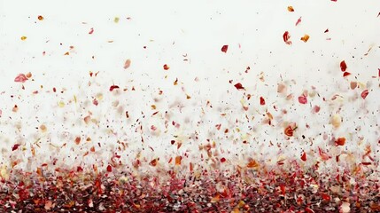 Wall Mural - festive confetti falling on white background