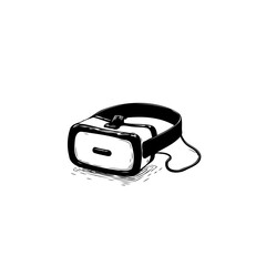 Poster - Sketch of a virtual reality headset capturing the immersive tech experience