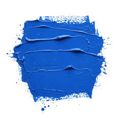 Poster - Blue paint stroke texture isolated on transparent background
