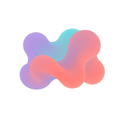 Poster - Abstract colorful fluid shape isolated on transparent background