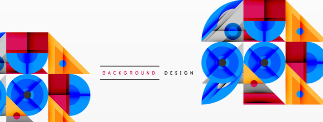 Poster - Abstract geometric shapes, vibrant colors, modern design. Clean lines, dynamic composition, suitable for backgrounds.