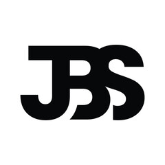 Aufkleber - this is a flat logo design of an initial letter JBS in black color that looks bold on a white background