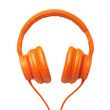 © MIIJIN - Bright orange headphones isolated on transparency background, perfect for music lovers
