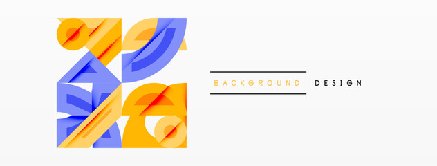 Leinwandbilder - Abstract shapes, vibrant colors, modern design. Minimalist composition, clean lines, suitable background element.