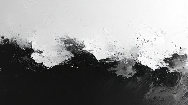 A minimalist masterpiece, a canvas of black and white abstract brushstrokes, rendered in stunning 4K resolution, evoking a sense of tranquility and artistic expression through its textured surface 