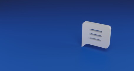 Poster - Isolated realistic white chat symbol with shadow. Located on the right side of the scene. 3d illustration on transparent background