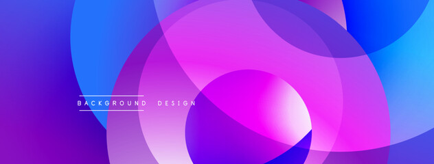 Poster - Abstract vibrant layers overlap. Purple, blue hues blend creating dynamic visual effect. Modern design element for backgrounds.
