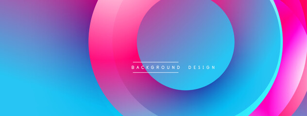 Poster - Abstract vibrant layers create flowing shapes. Blue, pink, purple hues blend seamlessly. Modern design element for digital projects.