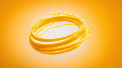 Fototapete - Dynamic, swirling orange liquid forms a circular pattern.