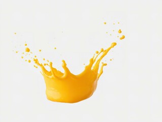 Fototapete - Isolated vibrant yellow liquid splash against a plain background.
