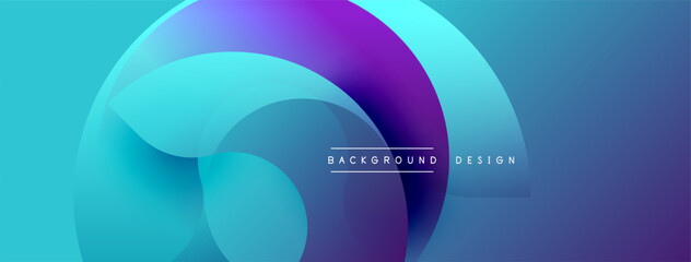 Leinwandbilder - Abstract shapes overlap, creating vibrant blue, purple gradients. Modern design elements suggest technology, innovation. Minimal text present.