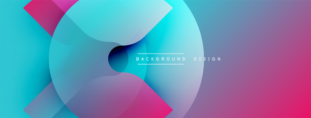 Poster - Abstract gradients create dynamic shapes. Vivid blues, purples, pinks blend seamlessly. Modern design evokes energy, movement.
