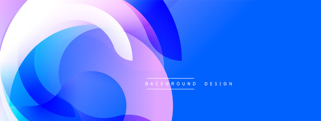 Fototapete - Abstract fluid shapes, blue purple gradients. Modern design element, dynamic composition, smooth transitions. Background suggests innovation, technology.