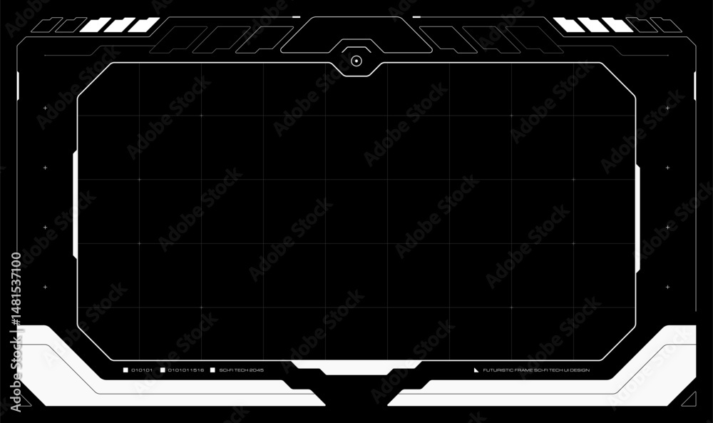 Futuristic frame streaming vector illustration. Live stream interface ...