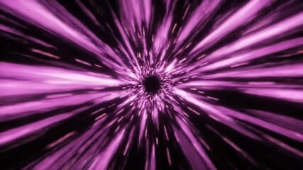 Poster - Hyperspace Travel Through a Warp Tunnel of Purple Light, Abstract Background