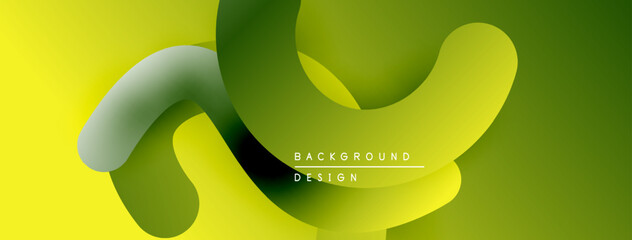 Fototapete - Abstract fluid shapes, yellowgreen gradient. Modern design element for backgrounds, banners, presentations. Minimalist composition.