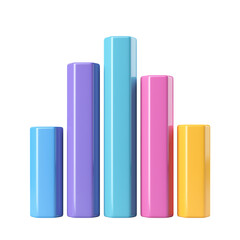 Leinwandbilder - Colorful 3d bar graph depicting data analysis and statistical representation on black background