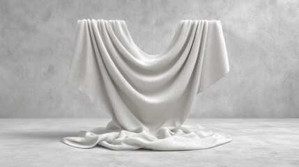 Leinwandbilder - Ethereal Minimalist Textile Drape Contemporary Studio Backdrop Showcasing Soft Sculptural Elegance for Creative Professional Environments