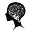 © practice  - Silhouette of person experiencing anxiety and stress isolated on transparent background