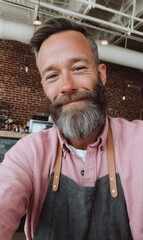 Poster - Urban Craftsmanship Redefined Millennial Barista Embodying Industrial Chic Entrepreneurship in Artisan Coffee Culture - Authentic Workspace Lifestyle
