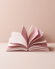 Poster - Mindful Reading Sanctuary Soft Pink Aesthetic Book Styling for Digital Wellness and Content Creation in Minimalist Home Office Environments