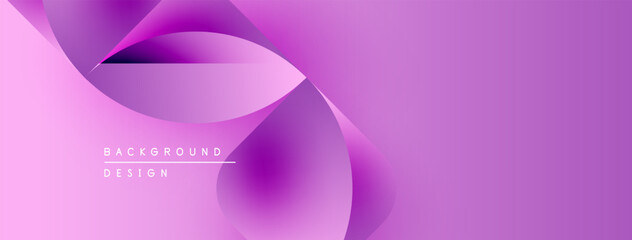 Fototapete - Abstract purple background. Overlapping shapes create dynamic visual flow, modern design elements present. Smooth gradients enhance depth.
