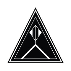 Poster - Abstract geometric triangle logo design with black and white elements perfect for branding and creative concepts