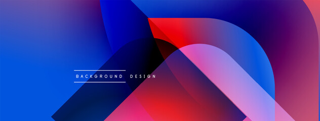 Poster - Abstract fluid shapes overlap, creating vibrant blue, purple, red gradients. Modern design element for backgrounds, presentations.