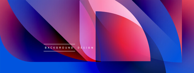 Fototapete - Abstract fluid shapes, vibrant colors blend. Modern design, dynamic composition, gradient effect. Background features smooth transitions, visual appeal.