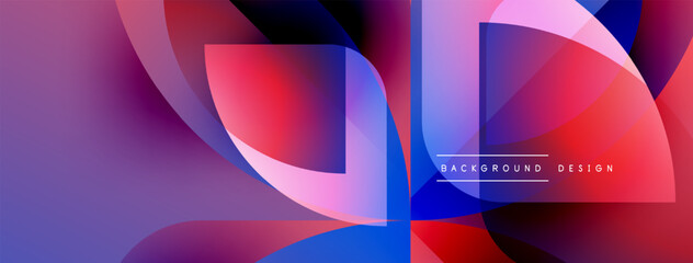 Fototapete - Abstract fluid shapes, vibrant colors blend. Modern design, gradient effect creates dynamic visual experience. Minimalist style, clean composition.