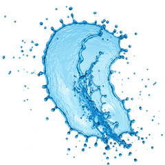 Poster - Water splash with droplets isolated on transparent background