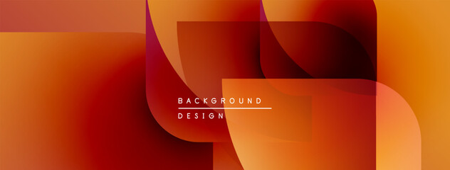 Leinwandbilder - Abstract orange layers create dynamic background. Smooth gradients, modern design, simple shapes, warm tones dominate composition.