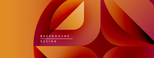 Poster - Abstract geometric shapes, warm color gradients. Modern design elements create dynamic visual texture. Background features layered forms.