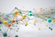 © Ketsaratchaya - Colorful Geometric Nodes and Lines Creating Abstract Network Connections on a White Background