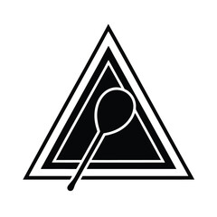 Poster - Symbolic illustration featuring a simple spoon inside a triangle design perfect for cooking or culinary concepts