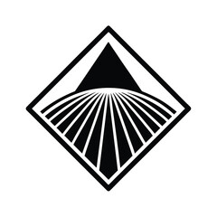 Poster - Abstract geometric design in black and white featuring an array of lines radiating from a center