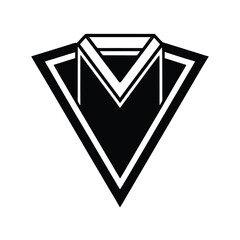 Poster - Clean and minimalist black and white shirt collar vector graphic suitable for logos and branding