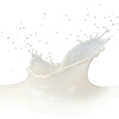 Poster - Milk splash crown shape with droplets isolated on transparent background