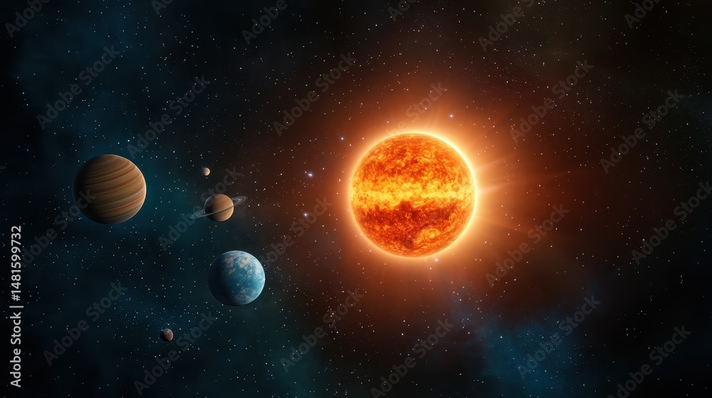 Vibrant Planetary System Orbiting a Radiant Star in a Dark Cosmic ...