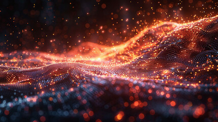 Poster - Abstract fiery digital landscape.