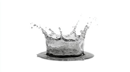 Poster - Water arcs and splashes into mid-air, creating an impressive display of dynamic motion and clarity set against a pure white backdrop