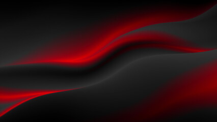 Poster - Abstract red black smooth blurred waves background